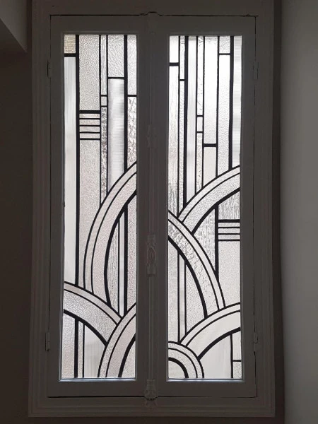 13 ArtDéco. Création vitraux. Entrée Particulier Paris XVIIème